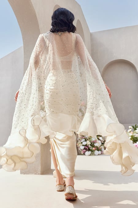 Saisha Zardozi Embroidered Cape Dhoti Skirt Set 