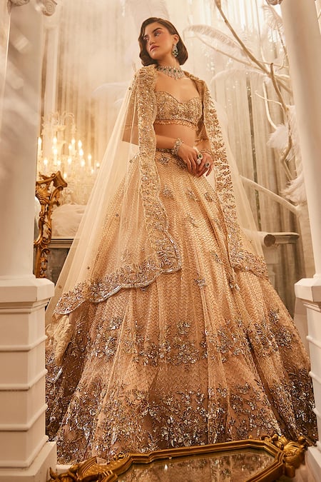 Buy Swish By Dolcy And Simran Ivory Net Tassels, Crystals, Cut Work, Sequins, Floral Wave Lehenga Set Online at Aza Fashions Buy_Swish By Dolcy And Simran_Ivory Net Tassels, Crystals, Cut Work, Sequins, Floral Wave Lehenga Set _Online_at_Aza_Fashions