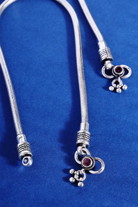 Mero Jewellery Stone Studded Snake Anklets Set