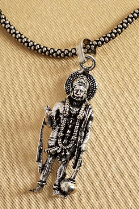 Mero Jewellery 3D Hanuman Carved Pendant Necklace 