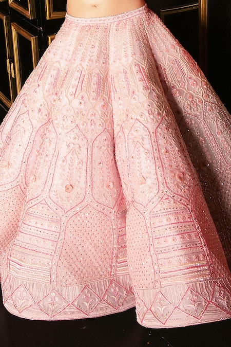Buy Ronak And Shruti Pink Organza, Net Sequins, Beads, Zari, Zardozi Embroidered Lehenga Set Online at Aza Fashions Buy_Ronak And Shruti_Pink Organza, Net Sequins, Beads, Zari, Zardozi Embroidered Lehenga Set _Online_at_Aza_Fashions