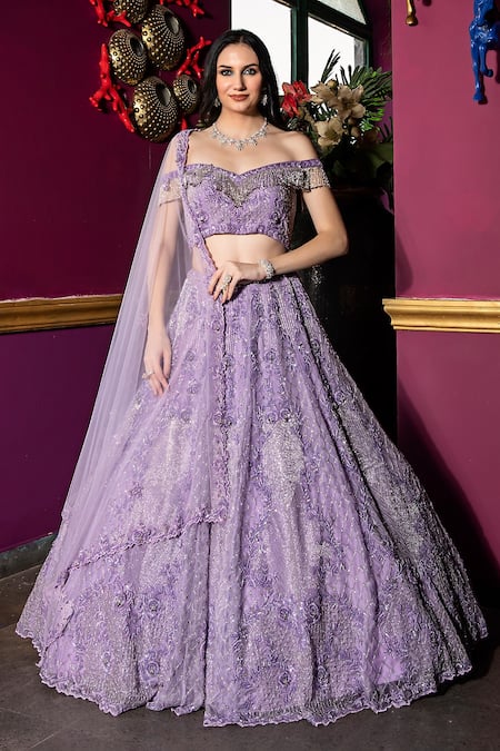 Ronak And Shruti Floral Cutdana Lehenga Set 