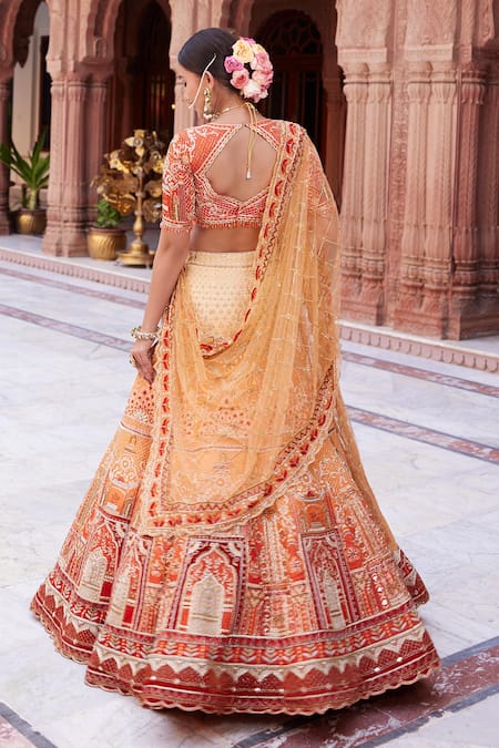 Ronak And Shruti Ombre Zardozi Embroidered Bridal Lehenga Set 