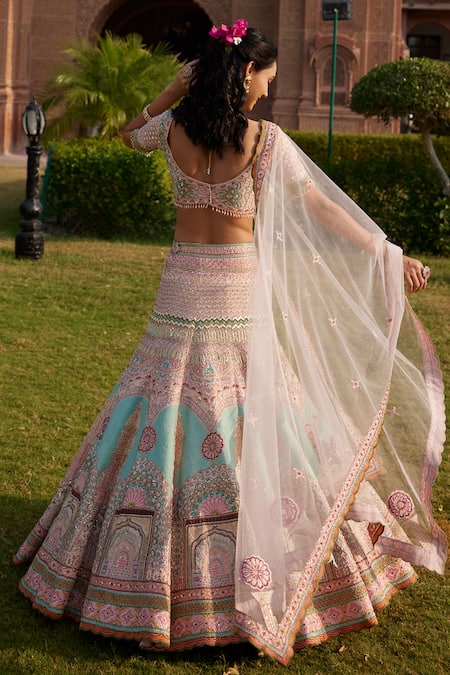 Ronak And Shruti Architectural Embroidered Lehenga Set 