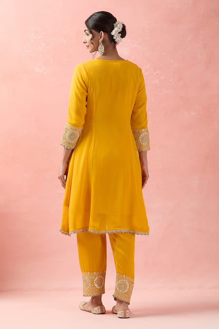 Samyukta Singhania Floral Embroidered Anarkali Set 