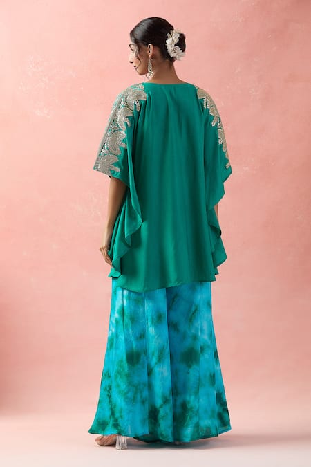 Samyukta Singhania Dori Embroidered Kaftan & Tye-Dye Palazzo 