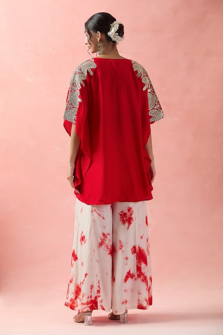Samyukta Singhania Embroidered Dori Kaftan & Tye-Dye Palazzo 