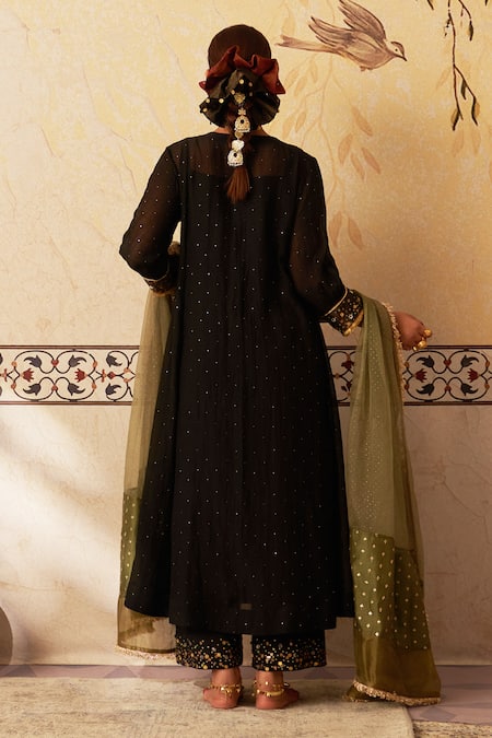 Rekha Agra Mukaish Sequin Embroidered Anarkali Set 