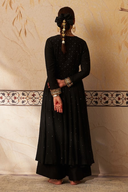 Rekha Agra Gota Mukaish Embroidered Anarkali Set 