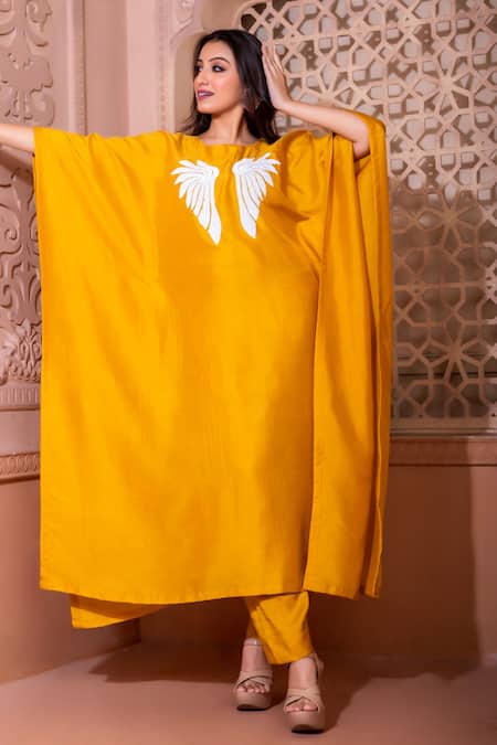 Namrataa Nopany Sequin Wing Embroidered Kaftan & Pant Set 