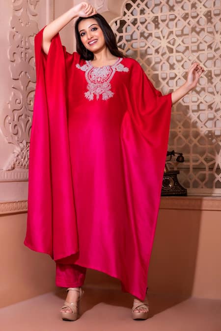 Namrataa Nopany Zardozi Embroidered Ombre Kaftan & Pant 