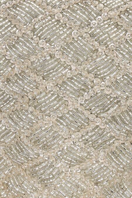 Buy_Aanchal Sayal_Silver Cutdana Moonbeam Jaal Drape Bag_Online_at_Aza_Fashions