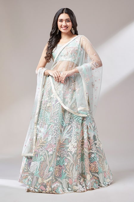 Samyukta Singhania Floral Embroidered Lehenga Set 