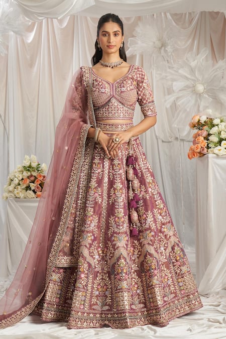 Samyukta Singhania Geometric Embroidered Lehenga Set 