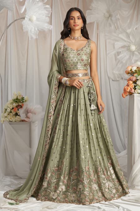 Samyukta Singhania Floral Bloom Embroidered Lehenga Set 