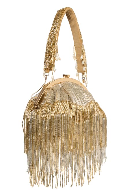 Tasna Cutdana Tassel D-Frame Potli 