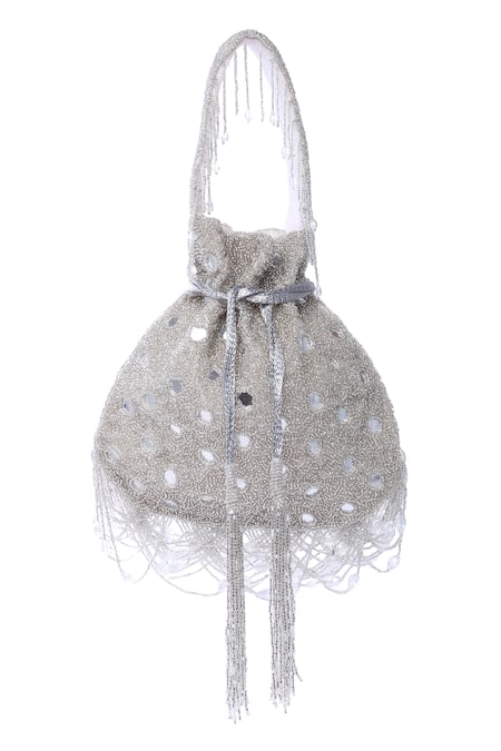 Tasna Cutdana Mirror Embellished Potli Bag 
