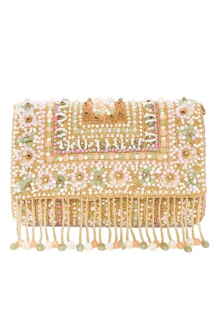 Tasna Multi Color Crystal Embellished Handbag 