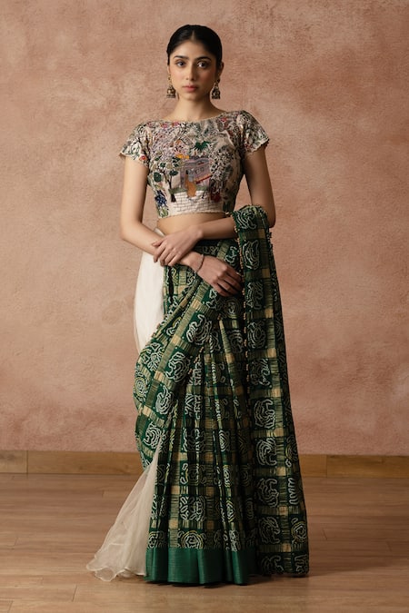 Neelu and Manvi Lord Krishna Embroidered Blouse With Lehenga 