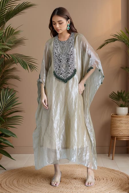 Prisho Floral Embroidered Kaftan Set 