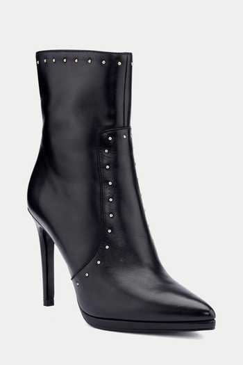 Buy Oroh Black Metallic Thread Stud Embellished Leather Ankle Boots Online at Aza Fashions Buy_Oroh_Black Metallic Thread Stud Embellished Leather Ankle Boots _Online_at_Aza_Fashions