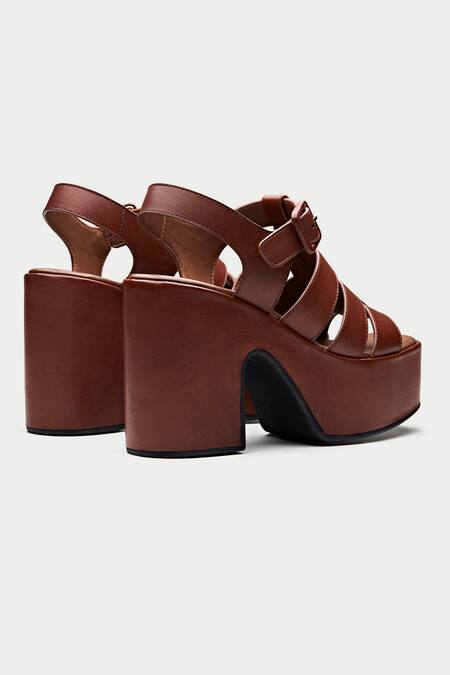 Buy Oroh Brown Woven Gladiator Platform Sandals Online at Aza Fashions Buy_Oroh_Brown Woven Gladiator Platform Sandals _Online_at_Aza_Fashions