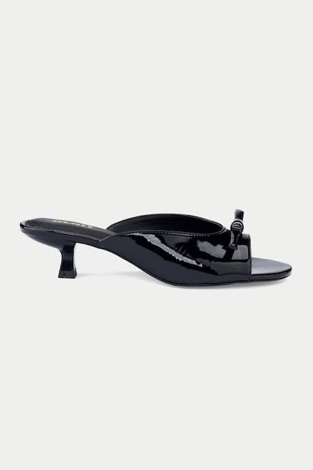 Oroh_Black Bows Embellished Mules _Online_at_Aza_Fashions