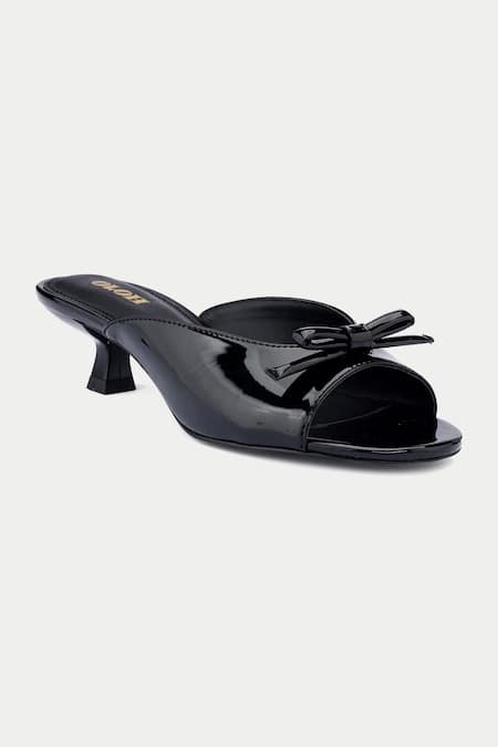Buy_Oroh_Black Bows Embellished Mules _Online_at_Aza_Fashions