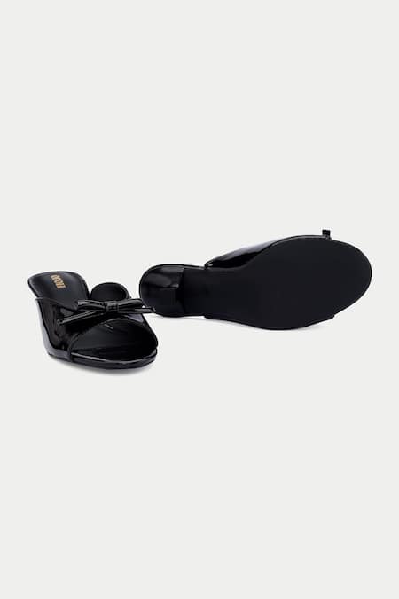 Oroh_Black Bows Embellished Mules _at_Aza_Fashions