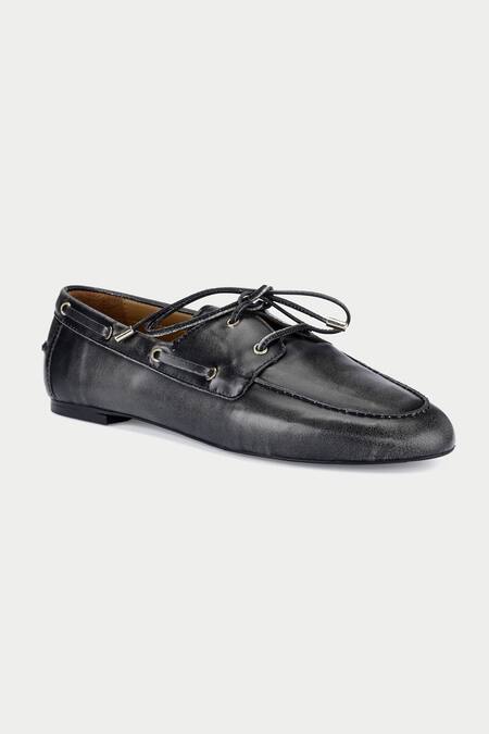 Buy_Oroh_Gray Grey Designer Leather Loafers _Online_at_Aza_Fashions