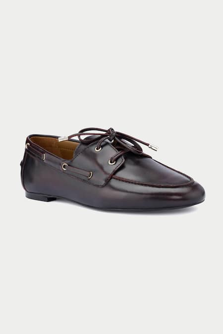 Buy_Oroh_Maroon Genuine Leather Loafers _Online_at_Aza_Fashions