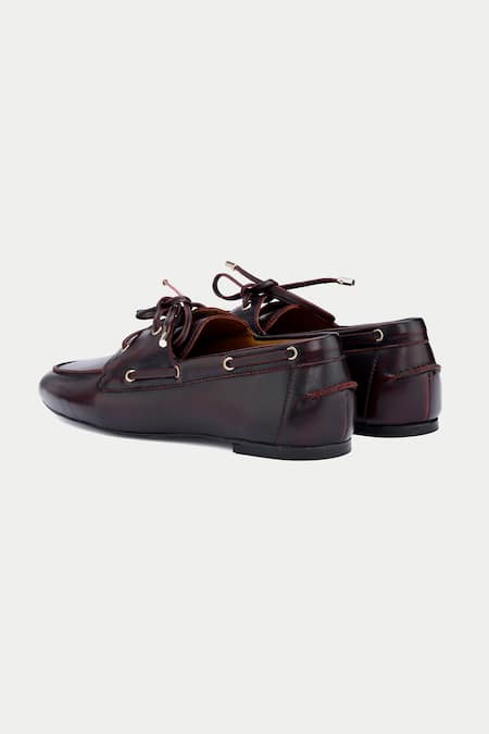 Shop_Oroh_Maroon Genuine Leather Loafers _Online_at_Aza_Fashions
