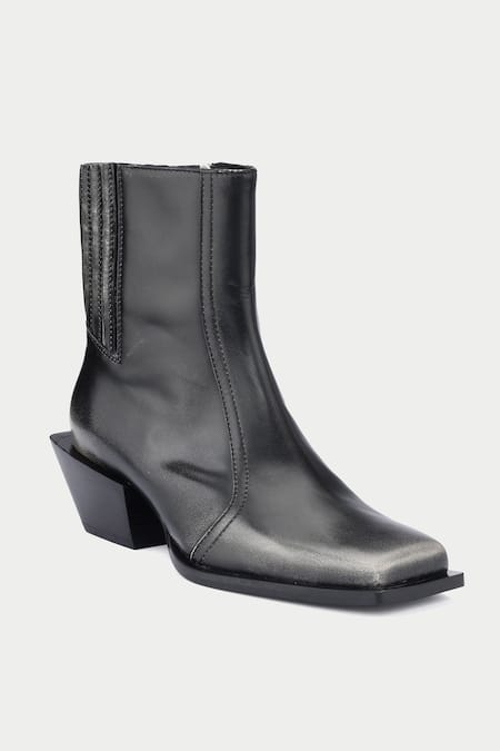 Buy Oroh Black Grey And Pointed Toe Ankle Boots Online at Aza Fashions Buy_Oroh_Black Grey And Pointed Toe Ankle Boots _Online_at_Aza_Fashions
