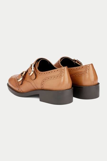 Shop Oroh Brown Tan Perforated Brogue Shoes Online at Aza Fashions Shop_Oroh_Brown Tan Perforated Brogue Shoes _Online_at_Aza_Fashions