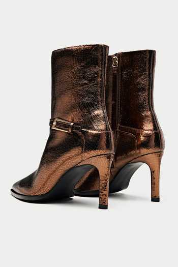 Buy Oroh Brown Buckles Metal Detail Ankle Boots Online at Aza Fashions Buy_Oroh_Brown Buckles Metal Detail Ankle Boots _Online_at_Aza_Fashions