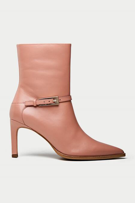 Buy Oroh Pink Buckles Detail Ankle Boots Online at Aza Fashions Buy_Oroh_Pink Buckles Detail Ankle Boots _Online_at_Aza_Fashions