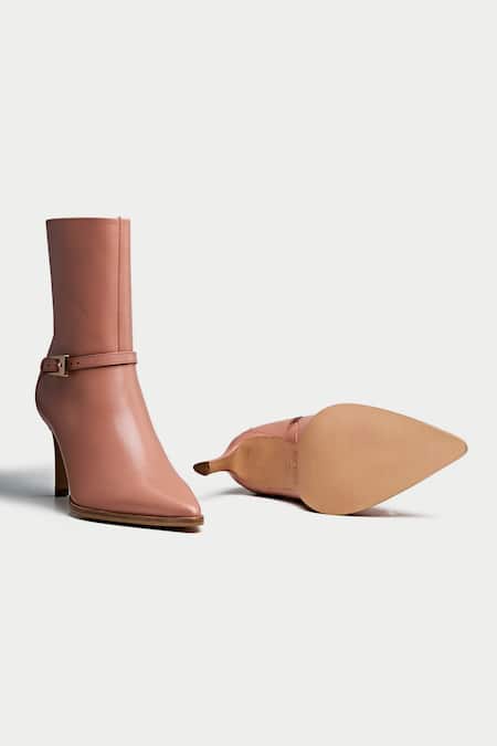 Oroh Pink Buckles Detail Ankle Boots at Aza Fashions Oroh_Pink Buckles Detail Ankle Boots _at_Aza_Fashions