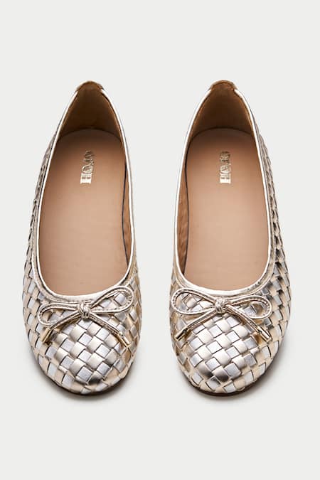 Shop Oroh Gold Woven Designer Ballerinas at Aza Fashions Shop_Oroh_Gold Woven Designer Ballerinas _at_Aza_Fashions