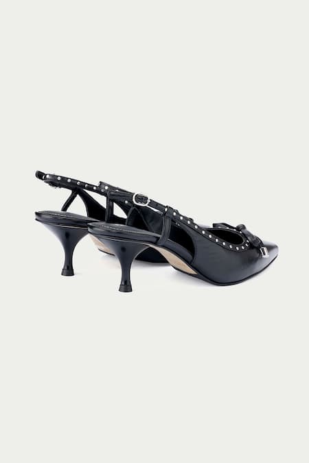 Shop Oroh Black Bows Tapered Toe Pump Heels Online at Aza Fashions Shop_Oroh_Black Bows Tapered Toe Pump Heels _Online_at_Aza_Fashions