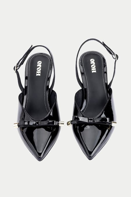 Shop_Oroh_Black Bows Tapered Toe Kitten Heels _at_Aza_Fashions