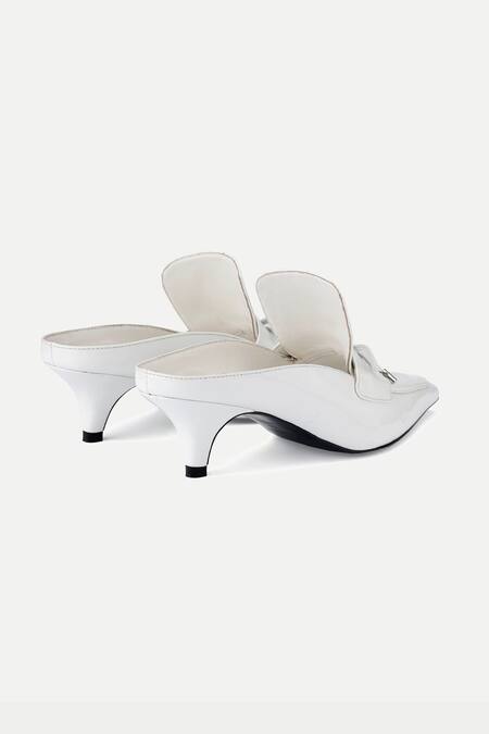 Shop_Oroh_White Bows Tassel Mule Heels _Online_at_Aza_Fashions