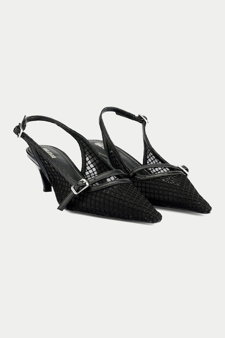 Shop_Oroh_Black Tapered Toe Sling Back Heels _Online_at_Aza_Fashions