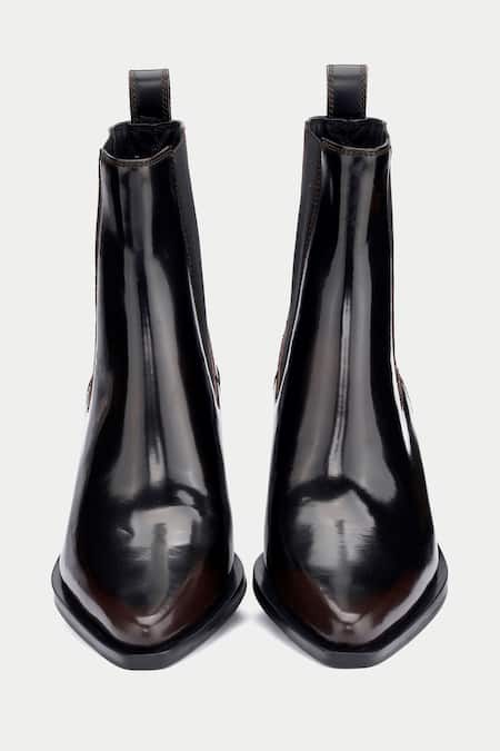 Shop_OROH_Brown Dark Designer Ankle Boots _at_Aza_Fashions