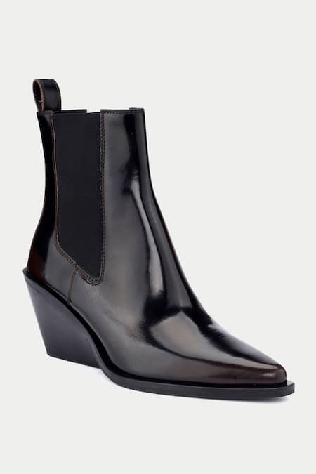 Buy_OROH_Brown Dark Designer Ankle Boots _Online_at_Aza_Fashions