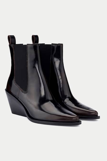Shop_OROH_Brown Dark Designer Ankle Boots _Online_at_Aza_Fashions