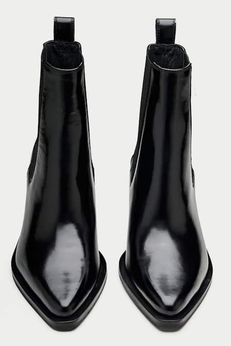 Shop Oroh Black Pointed Toe Ankle Boots at Aza Fashions Shop_Oroh_Black Pointed Toe Ankle Boots _at_Aza_Fashions