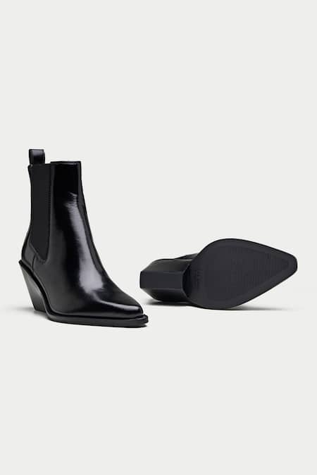 Oroh Black Pointed Toe Ankle Boots at Aza Fashions Oroh_Black Pointed Toe Ankle Boots _at_Aza_Fashions