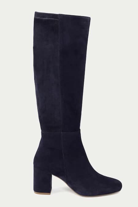 Oroh_Blue Knee High Leather Boots _Online_at_Aza_Fashions