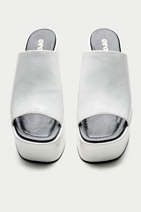 Shop_Oroh_White Textured Platform Heels _at_Aza_Fashions