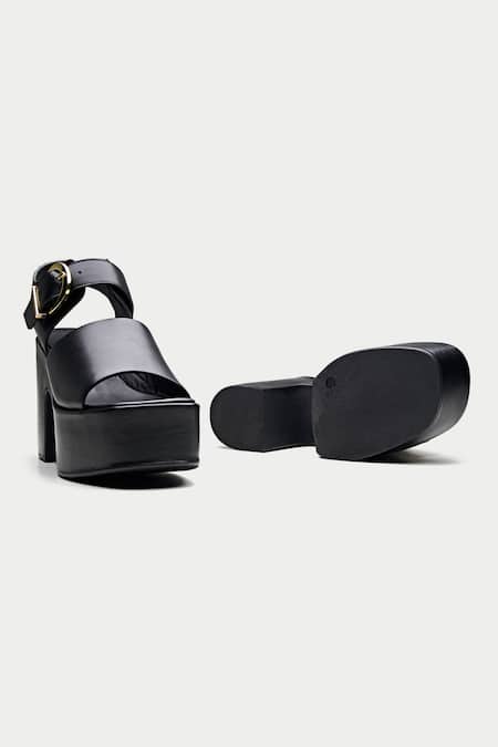 Oroh Black Leather Platform Sandals Online at Aza Fashions Oroh_Black Leather Platform Sandals _Online_at_Aza_Fashions